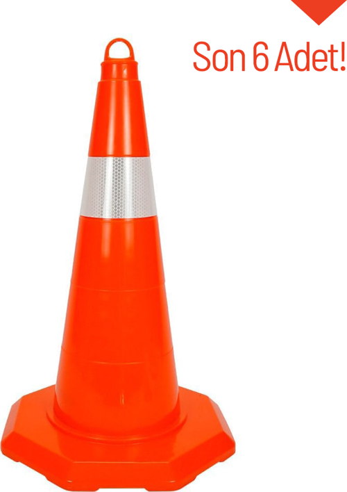 PVC Trafik Konisi 52 cm Tek Reflektifli Trafik Dubası