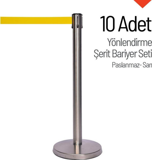 Yönlendirme Şerit Bariyer 10 Adet İndirimli Set - Paslanmaz