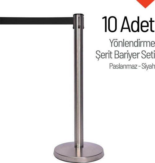 Yönlendirme Şerit Bariyer 10 Adet İndirimli Set - Paslanmaz