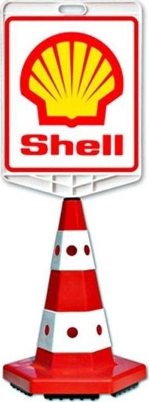 Shell Logo Çift Taraf Baskı Trafik Koni Seti Trafik Dubası