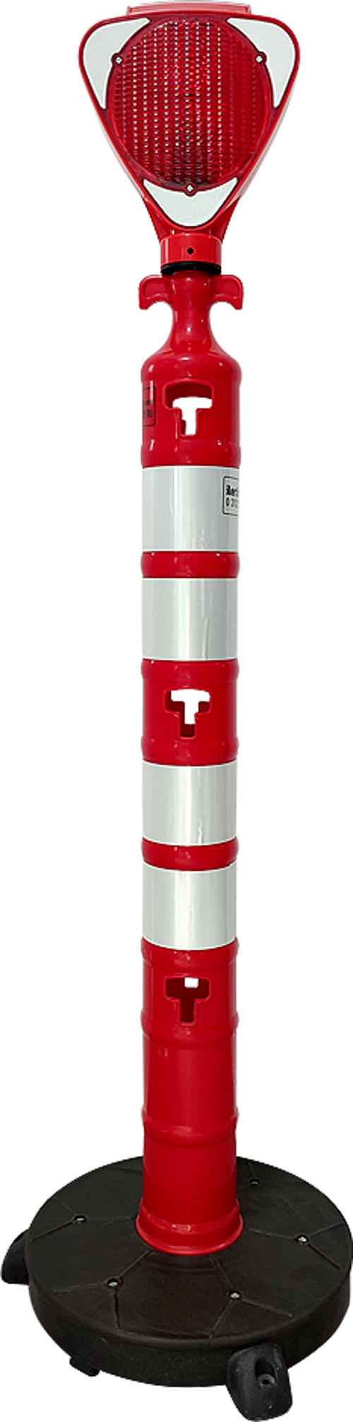 Solar Üçgen Flaşörlü - Plastik Ağırlıklı Yol Dikmesi Seti 11x148 cm