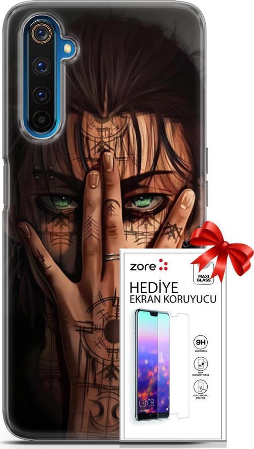 Realme 6 Pro Kılıf Orijinal Seri Supers 22 Eren Yeager Kap + Ekran Koruyucu