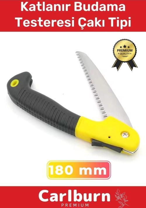 Premium Paslanmaz Çelik Dayanıklı Döner Saplı Ergonomik 180 MM Katlanır Budama Testeresi Çakı Tipi