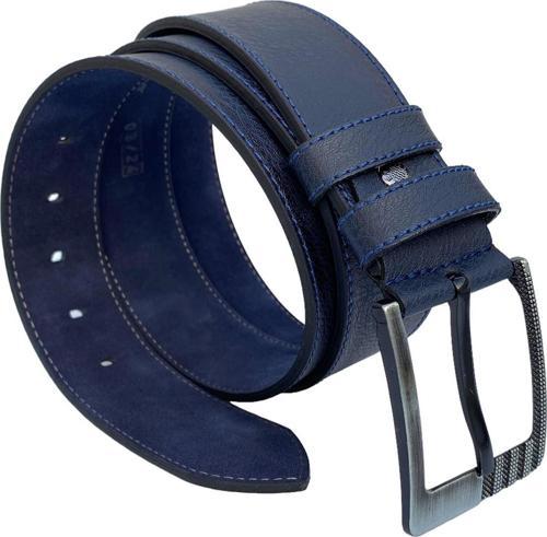 Lacivert Suni Deri Mavi Dikişli Model 4.5 Cm.lik Unisex Spor Kemer 