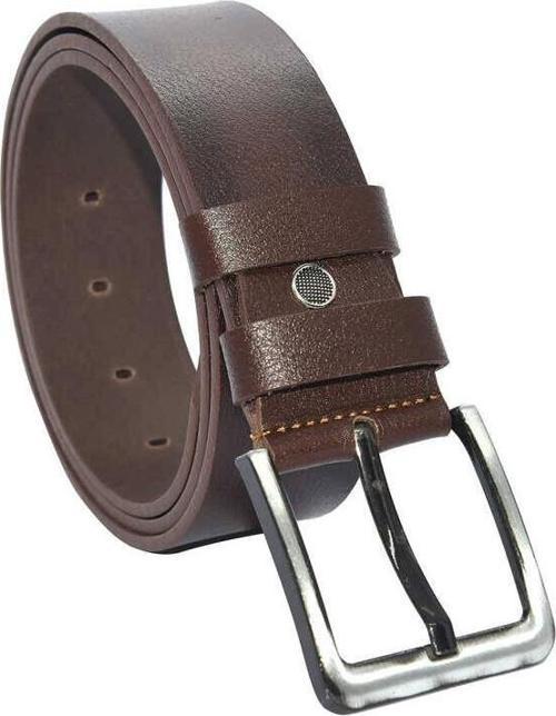 Kahverengi Hakiki Deri Düz Renk 4.5 cm.lik Unisex Spor Kemer - Tek Katmanlı Manda Derisi