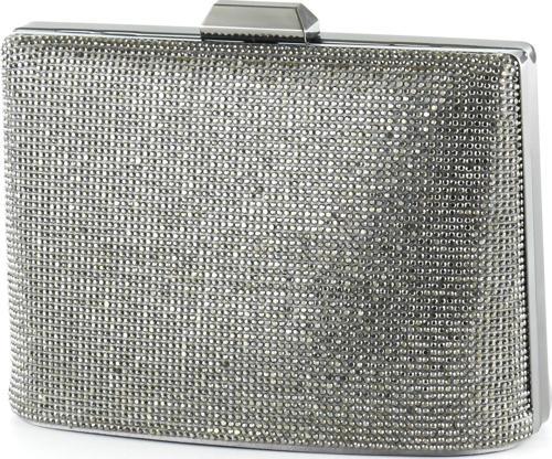 Antrasit Saten Kristal Taşlı Metal Saplı Zincir Askılı Abiye Çanta