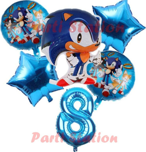 Tilki Sonic Konsept 8 Yaş Balon Set Sonic Doğum Günü Balon Set