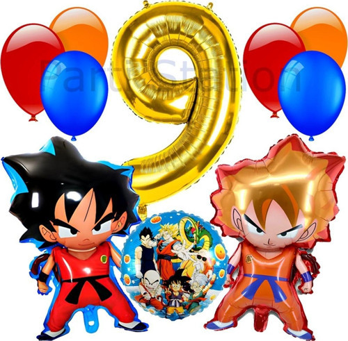 Anime Dragon Ball 9 Yaş Balon Set Vegeta Ve Son Goku Balon Dragon Ball Konsept Doğum Günü Balon Set