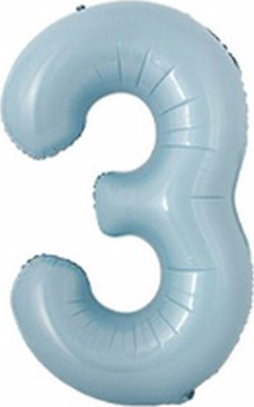 Rakam Folyo Balon Bebek Mavisi Mavi 3 Yaş Balon 76 Cm Sayı Balon Uçan Balon Helyum Balon