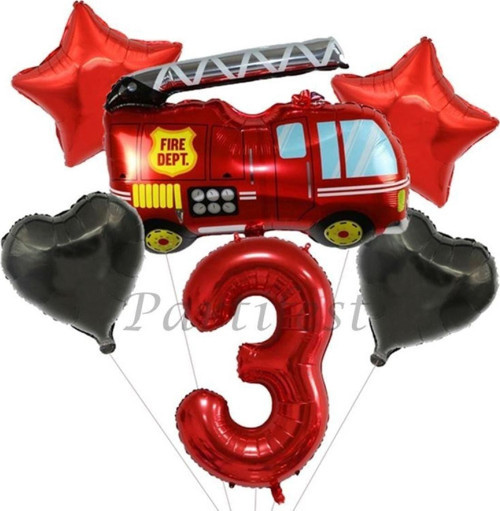 Itfaiye Balon Set Fireman Folyo Balon Set Konsept Doğum Günü Set Yaş Balon