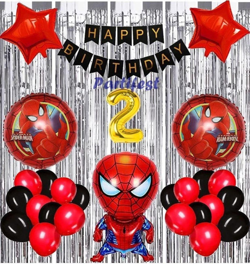 Spiderman Örümcek Adam Balon Set Balon Folyo Set Spiderman Konsept Doğum Günü Set Yaş Balon