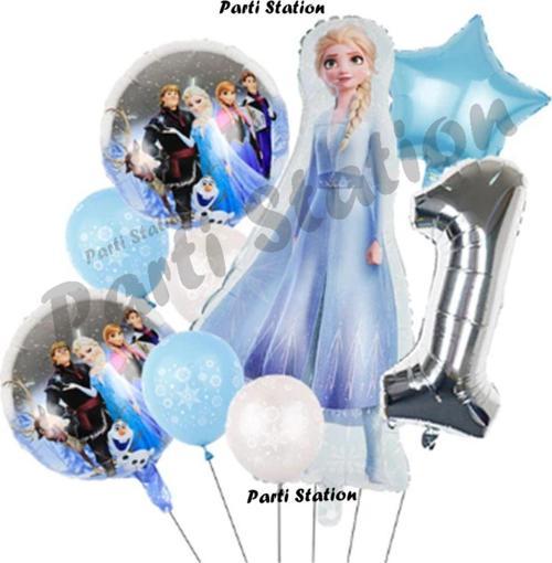 Frozen Karlar Ülkesi Elsa Konsept 1 Yaş Doğum Günü Balon Set Elsa Karlar Ülkesi Temalı Balon Set