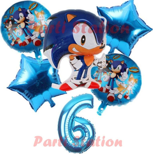 Tilki Sonic Konsept 6 Yaş Balon Set Sonic Doğum Günü Balon Set