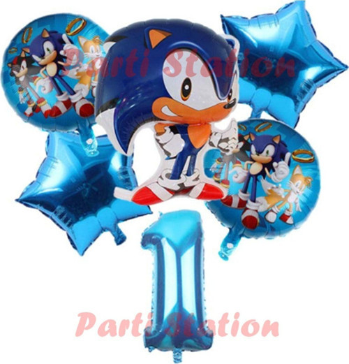 Tilki Sonic Konsept 1 Yaş Balon Set Sonic Doğum Günü Balon Set