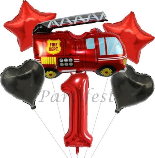 Itfaiye Balon Set Fireman Folyo Balon Set Konsept Doğum Günü Set Yaş Balon