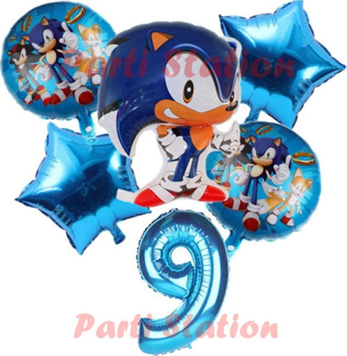 Tilki Sonic Konsept 9 Yaş Balon Set Sonic Doğum Günü Balon Set