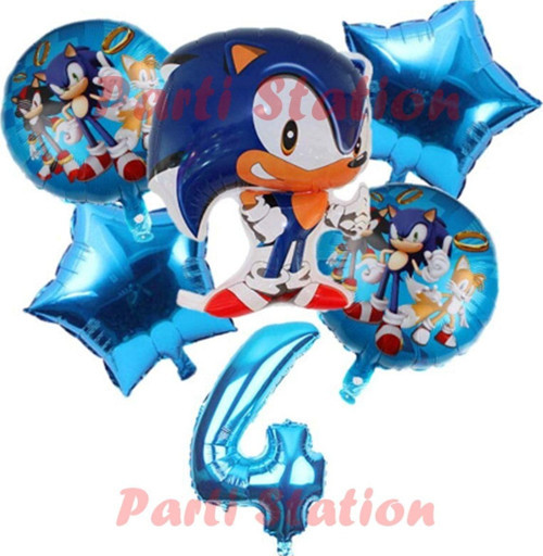 Tilki Sonic Konsept 4 Yaş Balon Set Sonic Doğum Günü Balon Set