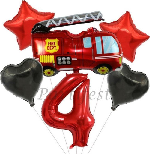 Itfaiye Balon Set Fireman Folyo Balon Set Konsept Doğum Günü Set Yaş Balon