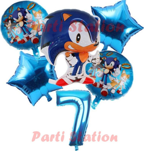 Tilki Sonic Konsept 7 Yaş Balon Set Sonic Doğum Günü Balon Set