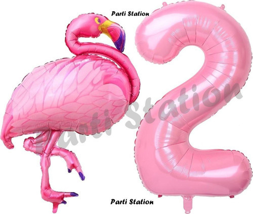 Flamingo Balon 2 Yaş Doğum Günü Balon Set Flamingo Konsept Balon Ve Pembe Rakam Balon Doğum Günü Set