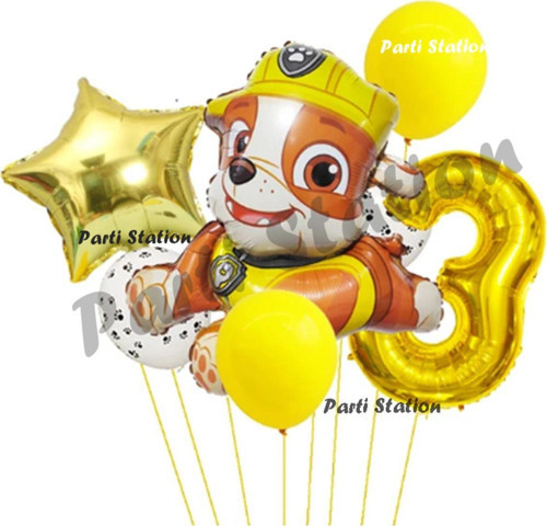 Paw Patrol Balon Set 3 Yaş Paw Petrol Rubble Doğum Günü Parti Folyo Balon Seti