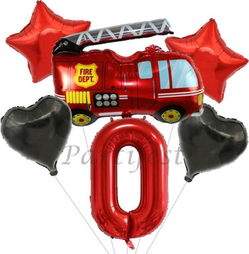 Itfaiye Balon Set Fireman Folyo Balon Set Konsept Doğum Günü Set Yaş Balon