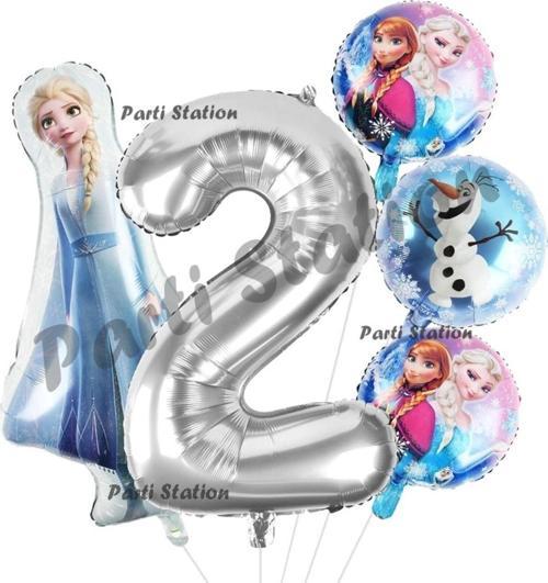 Frozen Elsa Balon Set 2 Yaş Karlar Ülkesi Frozen Elsa Konsept Doğum Günü Parti Balon Set