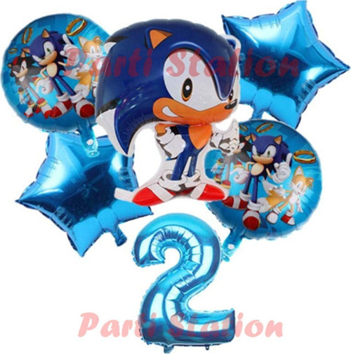 Tilki Sonic Konsept 2 Yaş Balon Set Sonic Doğum Günü Balon Set