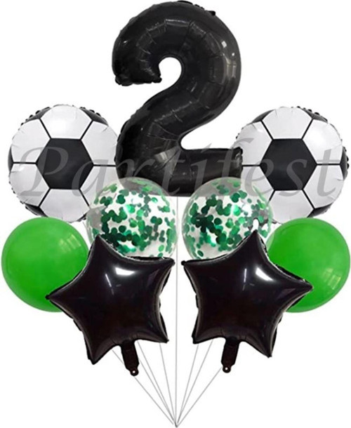 Futbol Konsept 2 Yaş Balon Set Maç Konsept Doğum Günü Set Yaş Balon Set