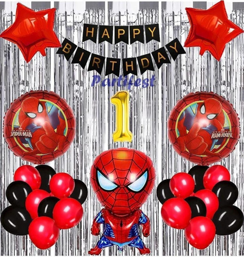 Spiderman Örümcek Adam Balon Set Balon Folyo Set Spiderman Konsept Doğum Günü Set Yaş Balon
