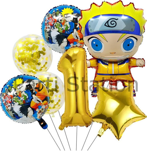 Anime Naruto 1 Yaş Doğum Günü Balon Set Naruto Tema Doğum Günü Parti Balon Set