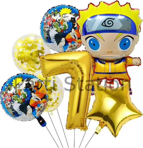 Anime Naruto 7 Yaş Doğum Günü Balon Set Naruto Tema Doğum Günü Parti Balon Set