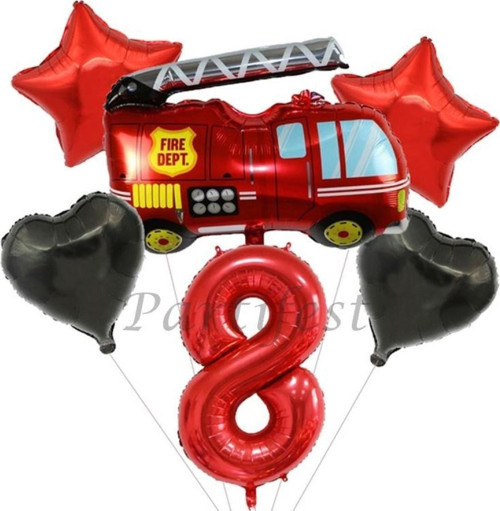 Itfaiye Balon Set Fireman Folyo Balon Set Konsept Doğum Günü Set Yaş Balon