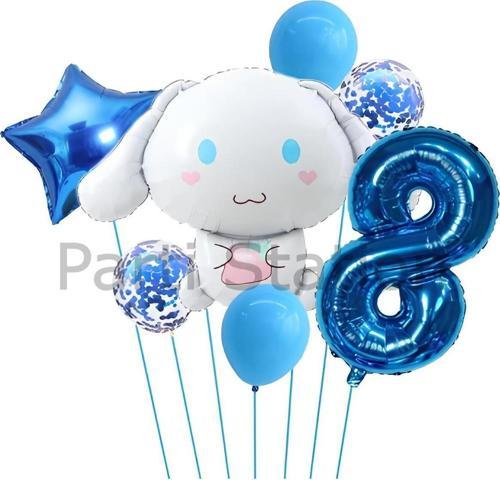 Sanrio Kuromi Cinnamon 8 Yaş Balon Set Anime Hello Kitty Kuromi Cinnamon Konsept Doğum Günü Balon