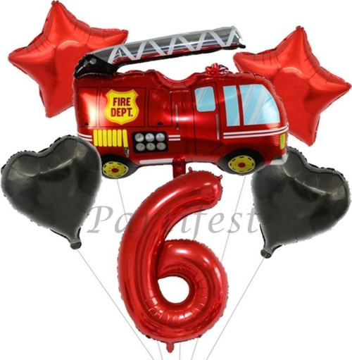 Itfaiye Balon Set Fireman Folyo Balon Set Konsept Doğum Günü Set Yaş Balon