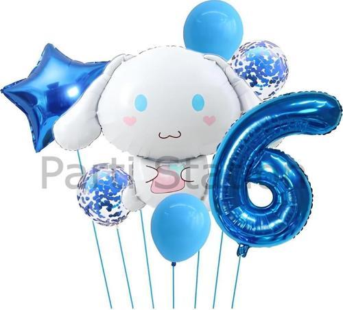 Sanrio Kuromi Cinnamon 6 Yaş Balon Set Anime Hello Kitty Kuromi Cinnamon Konsept Doğum Günü Balon
