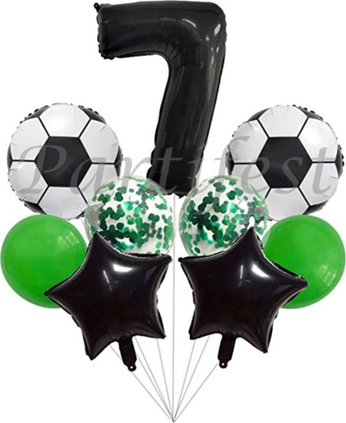 Futbol Konsept 7 Yaş Balon Set Maç Konsept Doğum Günü Set Yaş Balon Set