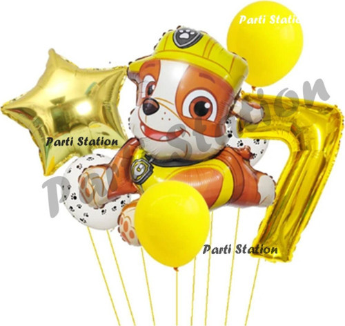 Paw Patrol Balon Set 7 Yaş Paw Petrol Rubble Doğum Günü Parti Folyo Balon Seti