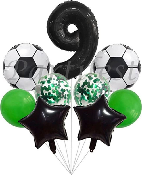 Futbol Konsept 9 Yaş Balon Set Maç Konsept Doğum Günü Set Yaş Balon Set