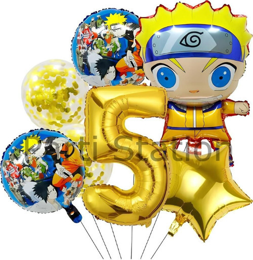 Anime Naruto 5 Yaş Doğum Günü Balon Set Naruto Tema Doğum Günü Parti Balon Set