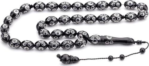 Büyük Boy Arpa Tane Kınalı İşlemeli Kuka Tesbih