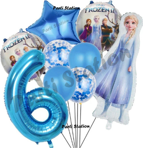 Karlar Ülkesi Frozen Konsept 6 Yaş Doğum Günü Balon Set Frozen Elsa Temalı Balon Set
