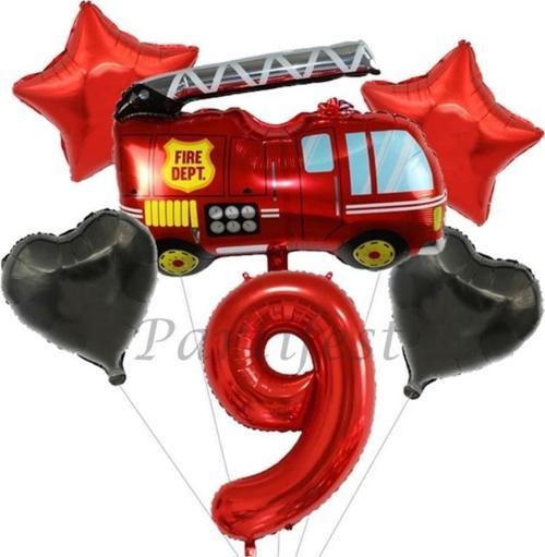 Itfaiye Balon Set Fireman Folyo Balon Set Konsept Doğum Günü Set Yaş Balon