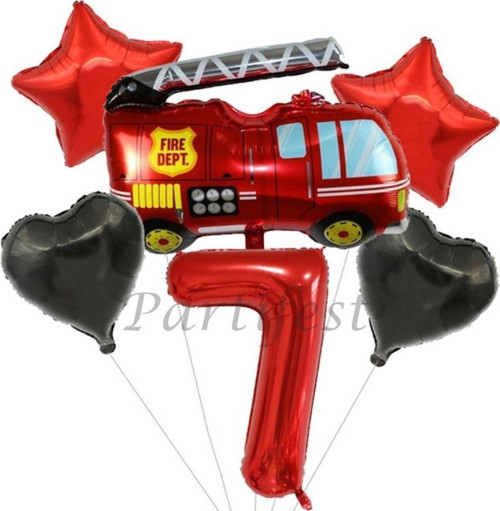 Itfaiye Balon Set Fireman Folyo Balon Set Konsept Doğum Günü Set Yaş Balon