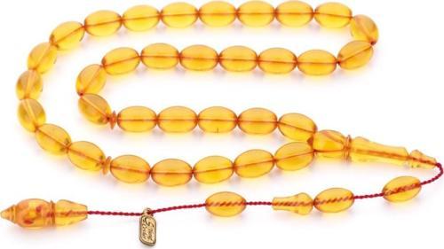 Yusuf Cevher Ustadan Gold Sarı Ateş Kehribar Tesbih