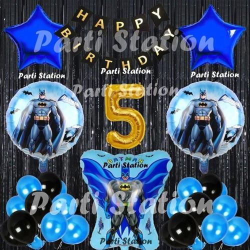 Batman Yarasa Balon Set 5 Yaş Batman Konsept Doğum Günü Parti Balon Set Batman Tema Doğum Günü