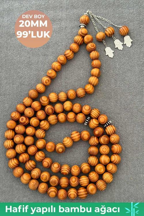 Dev Boy 99'luk 20 MM Dekoratif Amaçlı Bambu Ağacı Tesbih