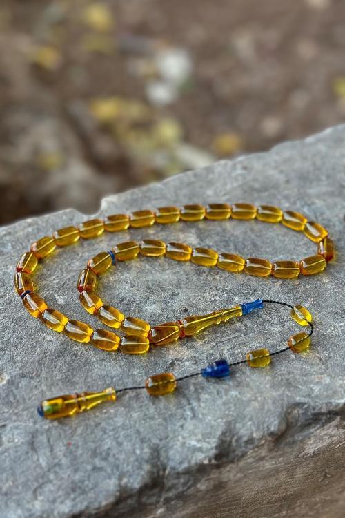 Kapsül Özel Çalışma Gold Sarı Ateş Kehribar Tesbih