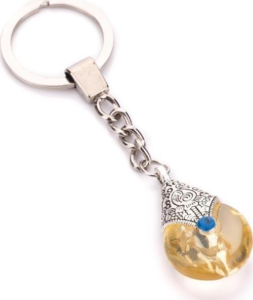 Yuvarlak Şeffaf Sarı Renk Anahtarlık