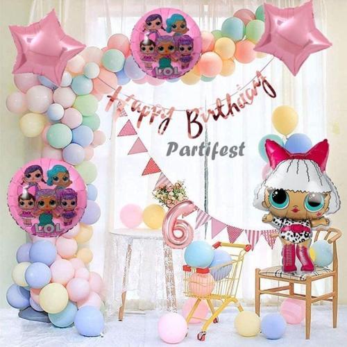 Lol Suprise 6 Yaş Balon Seti Lol Bebek Konsept Helyum Balon Set Diva Lol Bebek Doğum Günü Set